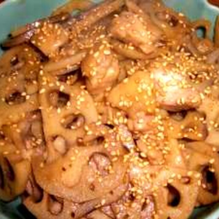 うまうま~~♪蓮根と鶏のキンピラ